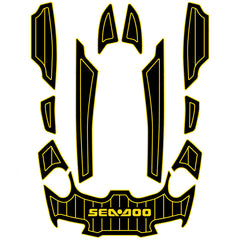 2009-2016 Sea Doo RXT is + as 255 + 260 Customize Jet Ski Mats Non-Slip Motorboat Traction Mat Hzchione Black Yellow-Vertical Line