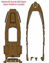 Wellcraft Scarab 352 Open Swim Platform Cockpit Traction Mats Eva Foam Boat Flooring Marine Decking Hzchione