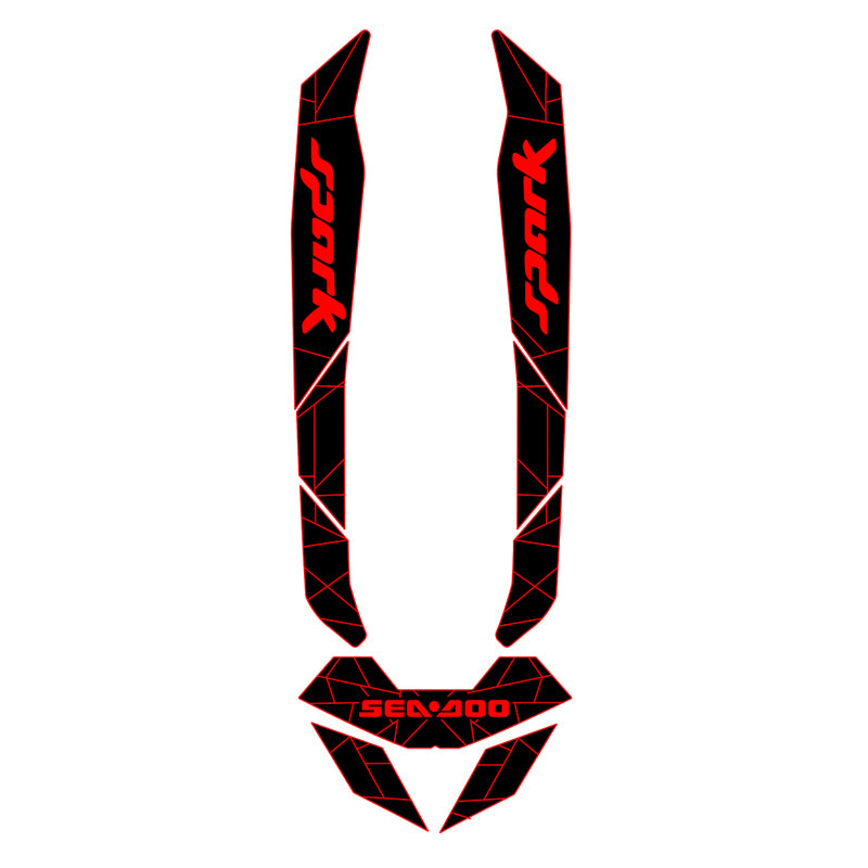 2014-2024 Sea Doo SPARK 1 & 2 UP Customize Jet Ski Mats Non-Slip Motorboat Traction Mat Hzchione Black Red Spark