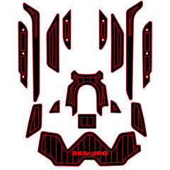 2019-2020 Sea Doo RXT-300 Customize Jet Ski Mats Non-Slip Motorboat Traction Mat Hzchione Black Red