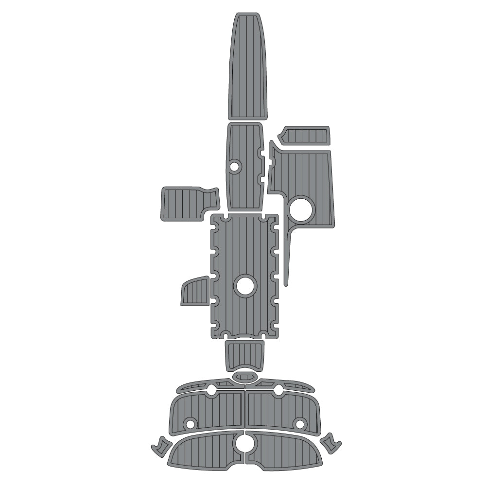 2009 Yamaha AR232 Swim Platform Cockpit Pad Boat Kit EVA Boat Flooring Foam Decking Mat Hzchione Gray + Black