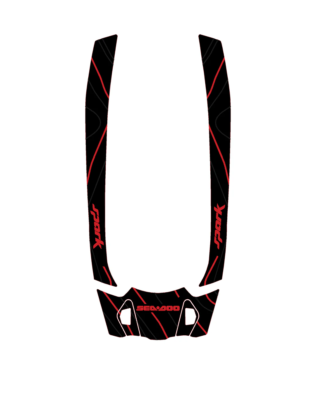 2025 Sea Doo SPARK TRIXX 2 UP Customize Jet Ski Mats Non-Slip Motorboat Traction Mat Hzchione Black Red-5