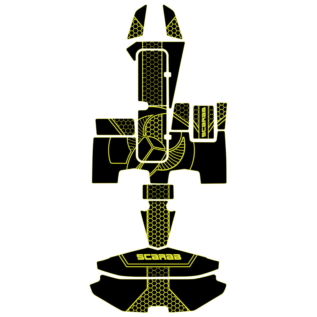 Sea Doo 2011-2024 Scarab 165 lD Traction Mats Eva Foam Boat Flooring Marine Decking Hzchione Black Neon Yellow