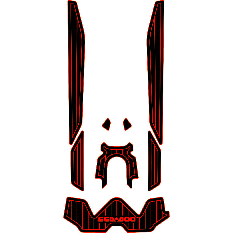 2019-2024 Sea Doo GTX PRO Customize Jet Ski Mats Hzchione Black Red-Vertical line