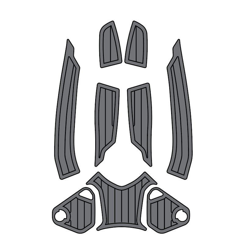 2010-2016 Sea Doo GTX 155 300 / GTS 215 / RXT 215 / RXT 260 / RXT 260 RS / RXT X RS 260 / WAKE PRO 215 Customize Jet Ski Traction Mat Hzchione Dark Gray Black-Vertical line