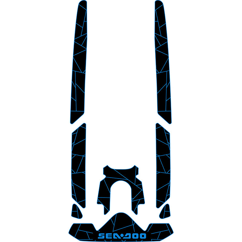 2022-2025 Sea-Doo FISH PRO SCOUT Customize Jet Ski Mats Non-Slip Motorboat Traction Mat Hzchione Black Blue-Irregular Line Yes