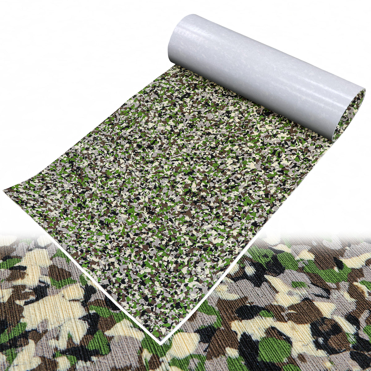 Hzchione Brushed Boat Flooring EVA Decking Traction Pad For Yacht RV Golf Cart Pool US Overseas Warehouse Shipment  Hzchione 94.5" x 35.4"-Jungle Camo + Black  