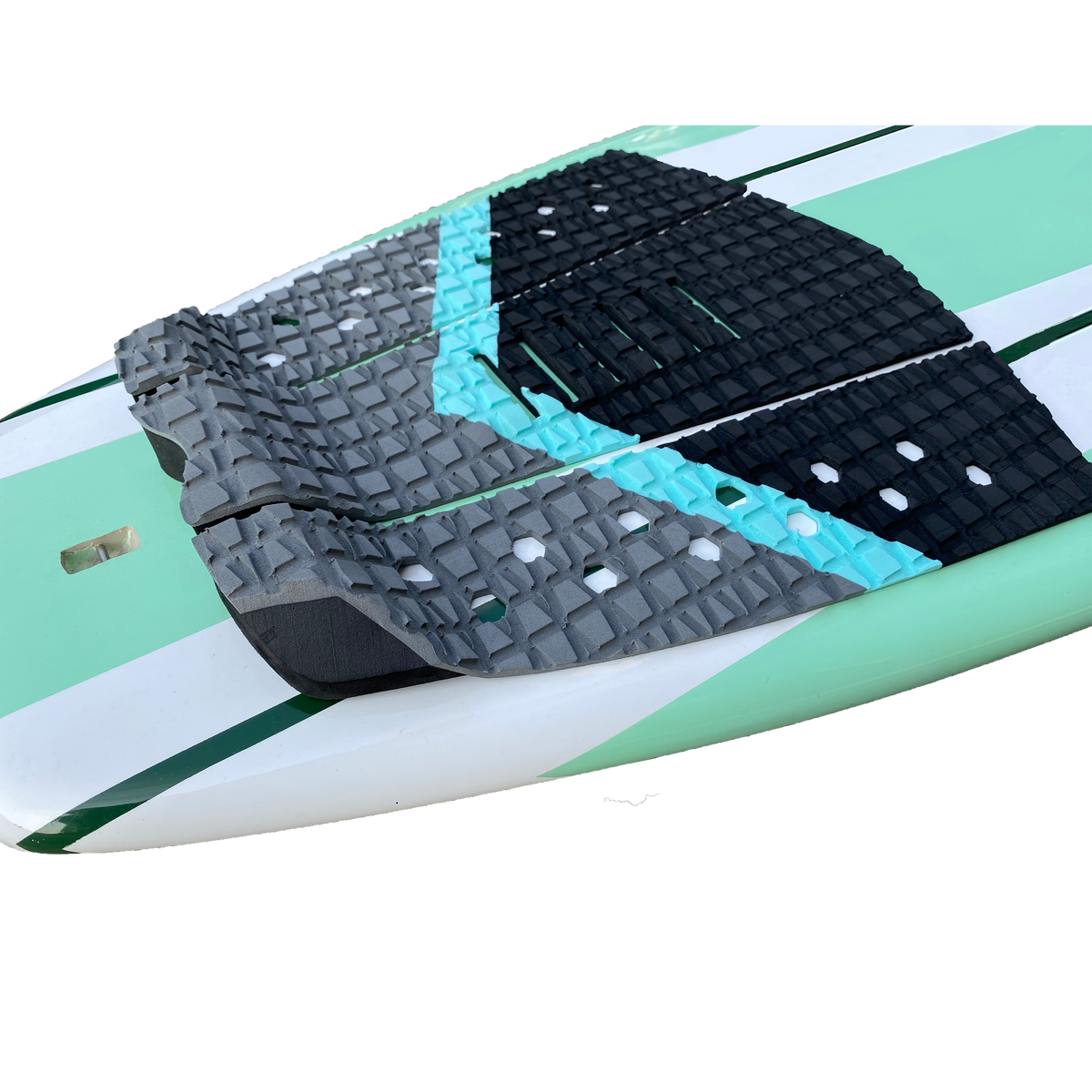 Surf Pad EVA Surfboard SUP Pads Black Foot Traction Surf Pads 3M Wholesale Surfboard Foot Tail Pads  Hzchione Black + Gray + 2975Light Blue  