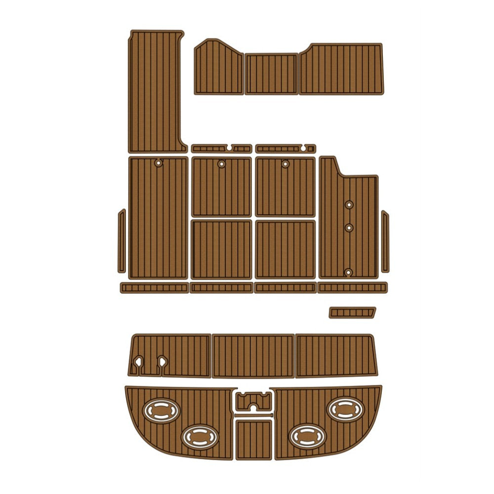 1990-1991 Sea Ray Sundancer 350 Swim Platform Cockpit Pad Eva Foam Boat Flooring Boat Decking Hzchione Brown Black