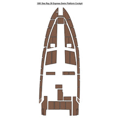 1991 Sea Ray 39 Express Swim Platform Cockpit Pad Eva Foam Boat Flooring Boat Decking Hzchione Brown Black