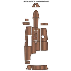 1992 Sea Ray 220 BR Swim Platform Cockpit Pad Eva Foam Boat Flooring Boat Decking Hzchione Brown Black