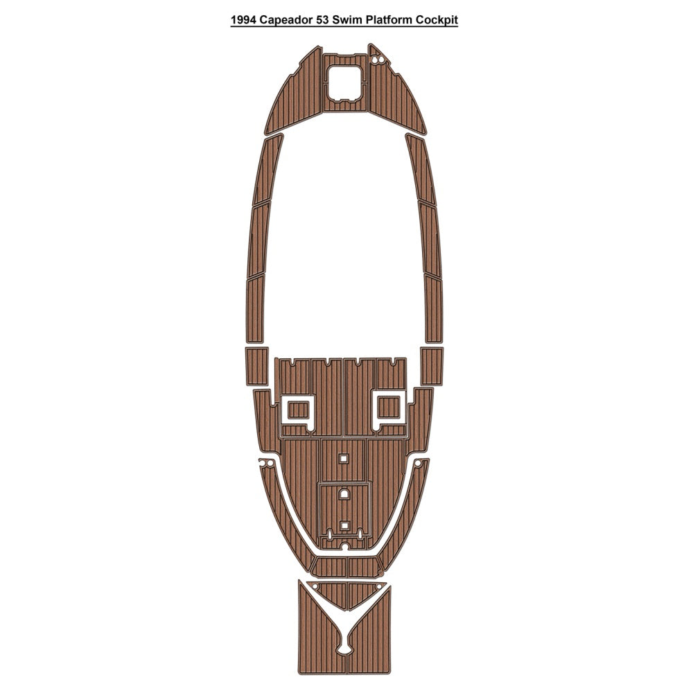 1994 Capeador 53 Swim Platform Cockpit Eva Foam Boat Flooring Boat Decking Hzchione Brown Black