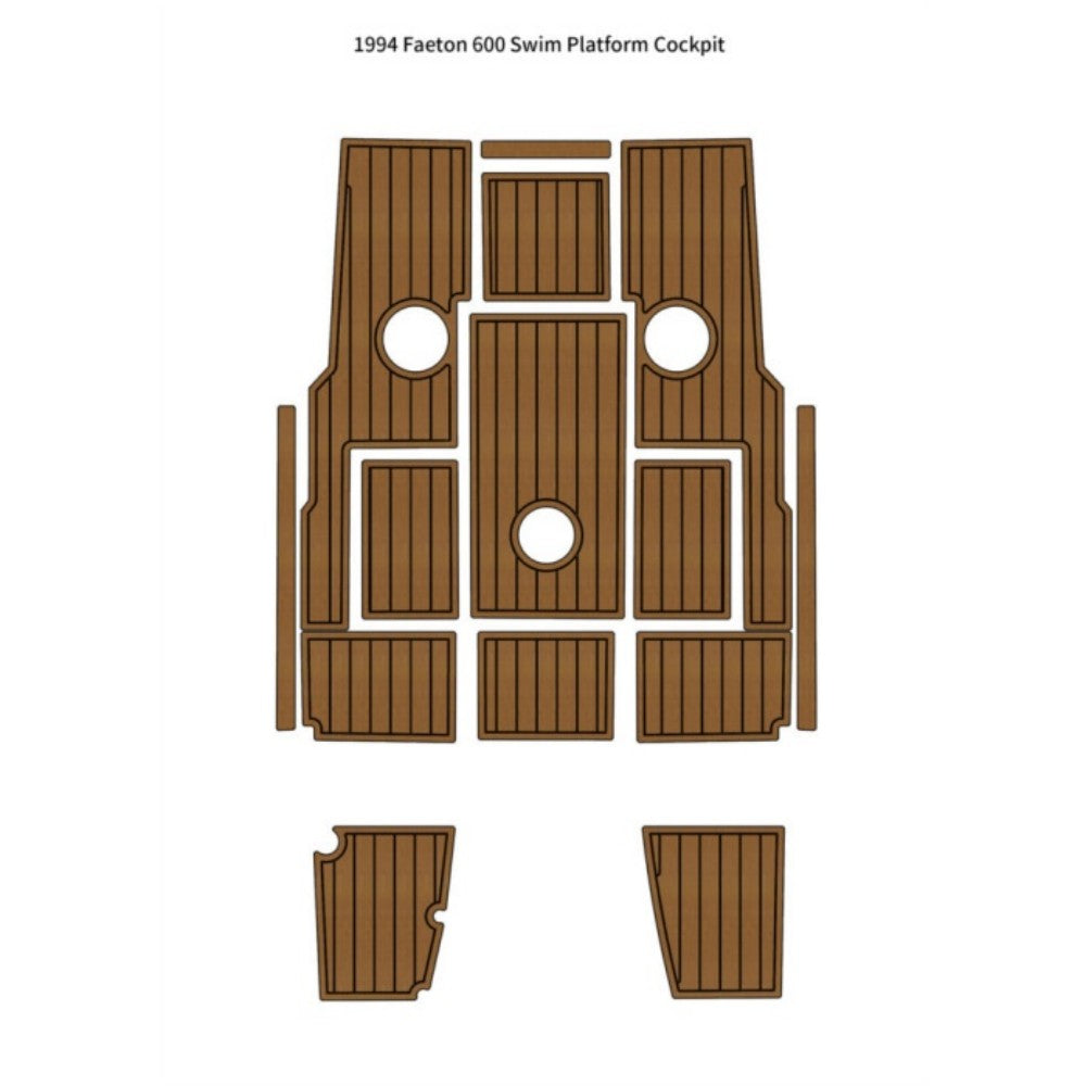 1994 Faeton 600 Swim Platform Cockpit Pad Eva Foam Boat Flooring Boat Decking Hzchione Brown Black