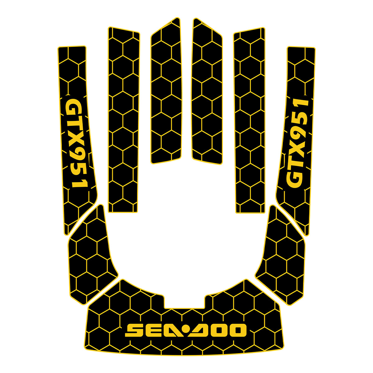 1996-2002 Sea Doo GTX 951 Customize Jet Ski Mats Non-Slip Motorboat Traction Mat Hzchione Black Yellow-Honeycomb