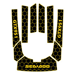 1996-2002 Sea Doo GTX 951 Customize Jet Ski Mats Non-Slip Motorboat Traction Mat Hzchione Black Yellow-Honeycomb