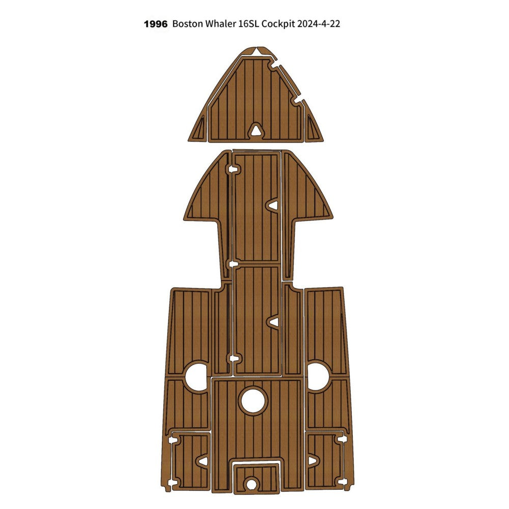 1996 Boston Whaler 16SL Cockpit Mat Eva Foam Boat Flooring Boat Decking Hzchione Brown Black