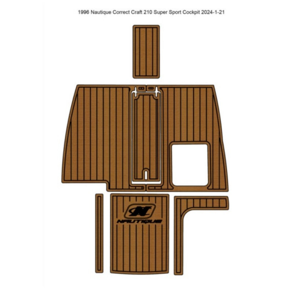 1996 Nautique Correct Craft 210 Super Sport Cockpit Pad Eva Foam Boat Flooring Boat Decking Hzchione Brown Black