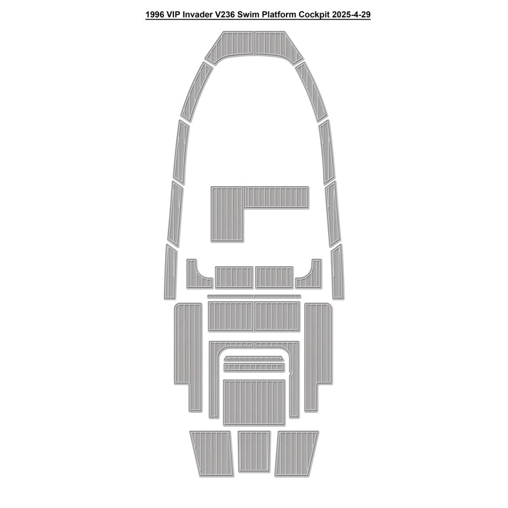 1996 VIP Invader V236 Swim Platform Cockpit Eva Foam Boat Flooring Boat Decking Hzchione Medium White