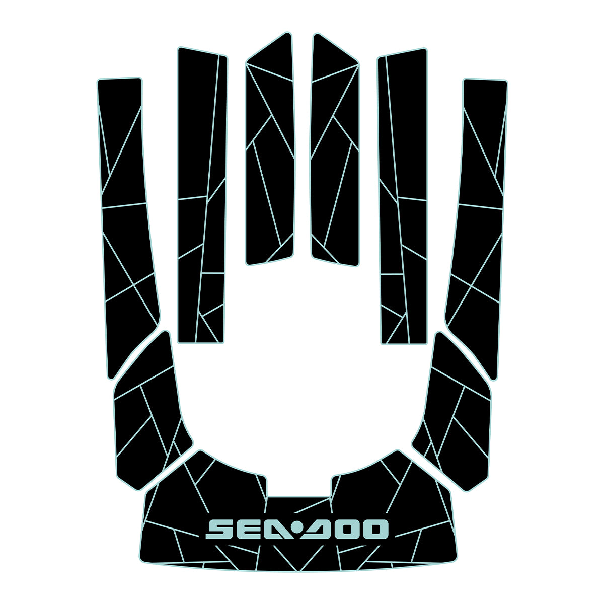 1997-2000 Sea Doo GTI Customize Jet Ski Mats Non-Slip Motorboat Traction Mat Hzchione Black Cyan-Fractal