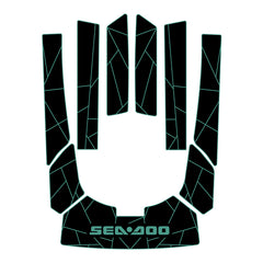 1997-2000 Sea Doo GTI Customize Jet Ski Mats Non-Slip Motorboat Traction Mat Hzchione Black Turquoise Blue-Fractal