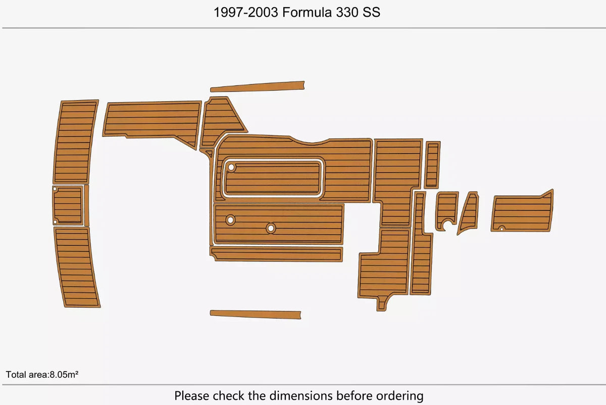1997-2003 Formula 330 SS Swim Platform Cockpit Pad Teak EVA Foam Boat Decking Hzchione Brown Black
