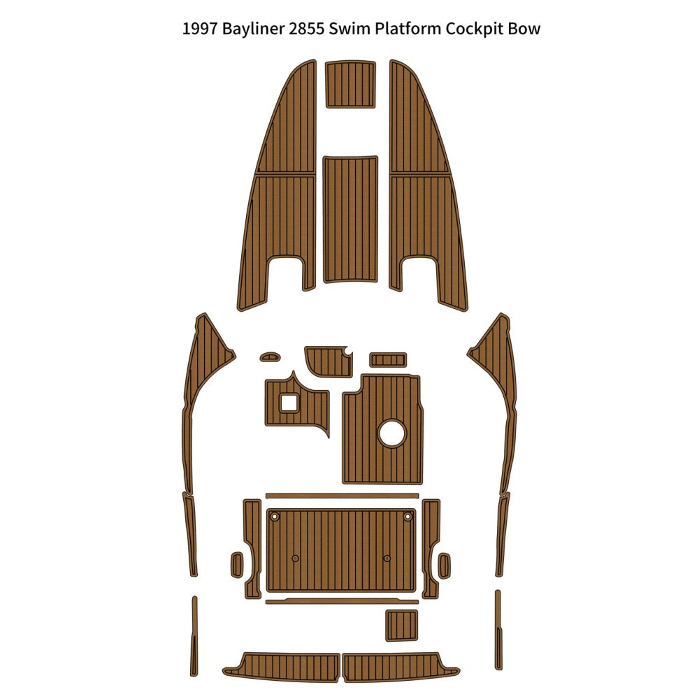 1997 Bayliner 2855 Swim Platform Traction Mats Eva Foam Boat Flooring Marine Decking Hzchione Light Brown Black
