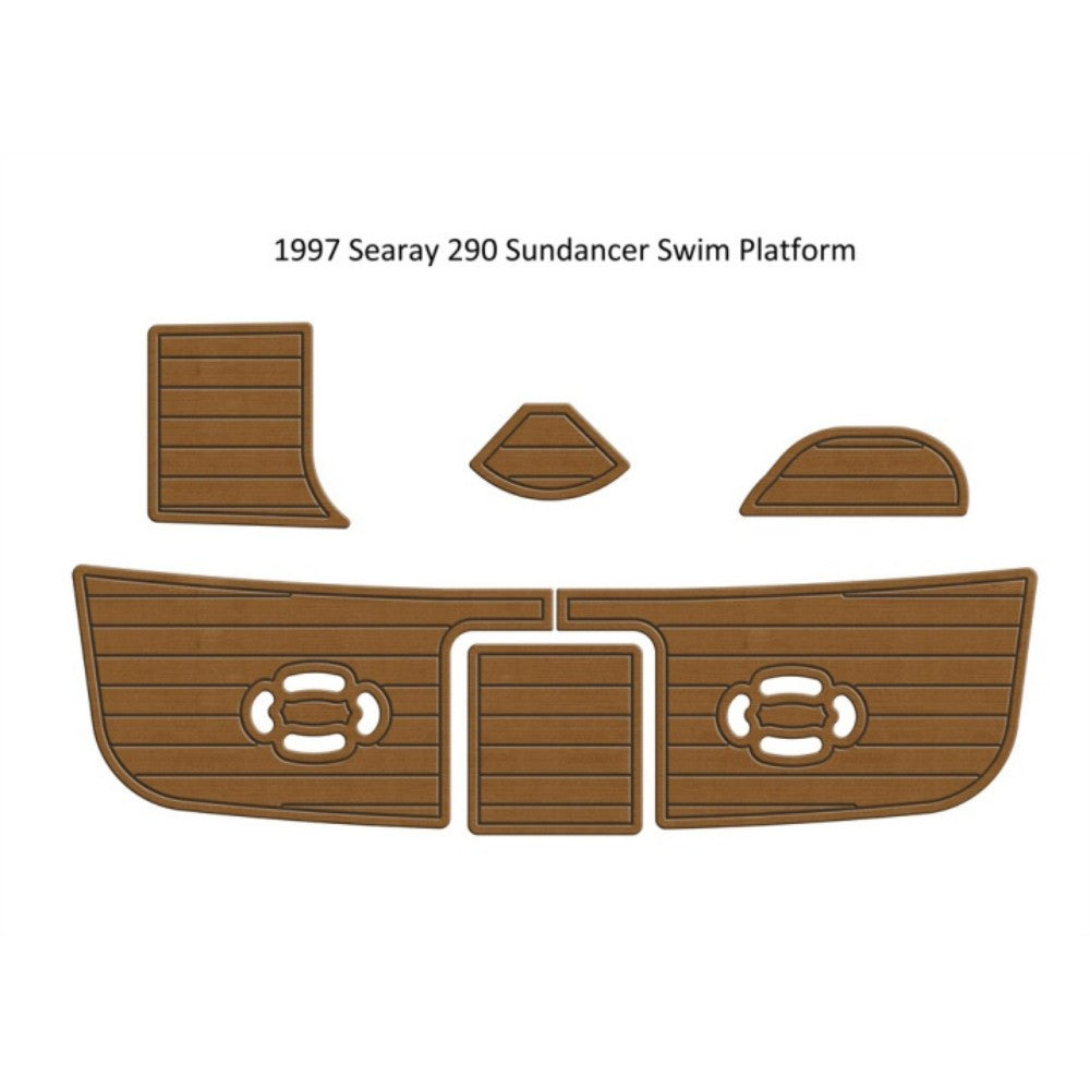 1997 Sea Ray 290 Sundancer Swim Platform Pad Traction Mats Eva Foam Boat Flooring Marine Decking Hzchione Light Brown Black