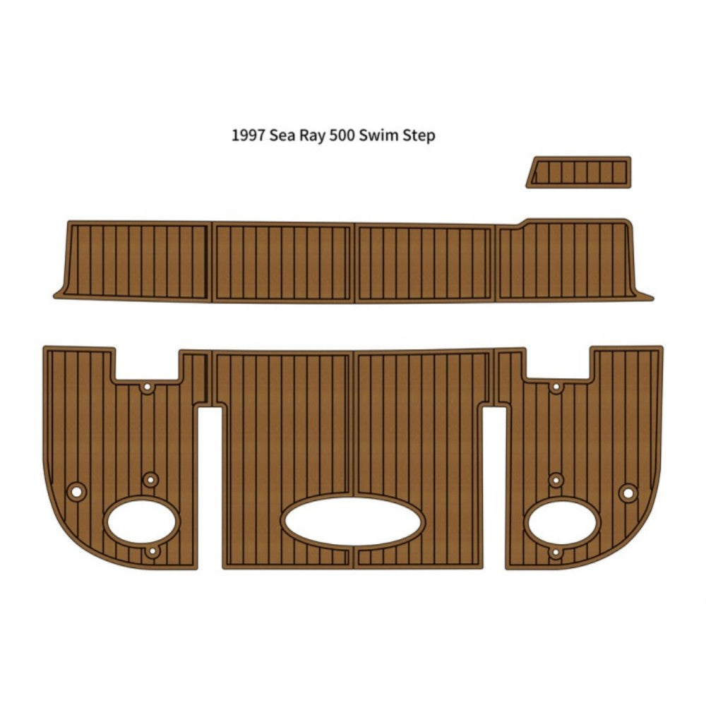 1997 Sea Ray 500 Swim Platform Pad Traction Mats Eva Foam Boat Flooring Marine Decking Hzchione Light Brown Black