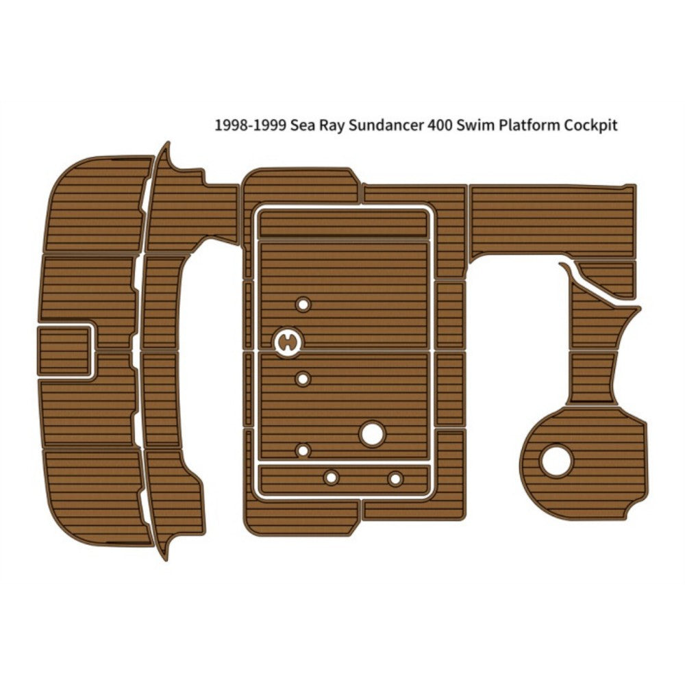 1998-1999 Sea Ray Sundancer 400 Swim Platform Cockpit Pad Traction Mats Eva Foam Boat Flooring Marine Decking Hzchione Light Brown Black