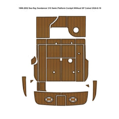 1998-2002 Sea Ray Sundancer 310 Swim Platform Cockpit Pad Traction Mats Eva Foam Boat Flooring Marine Decking Hzchione Light Brown Black