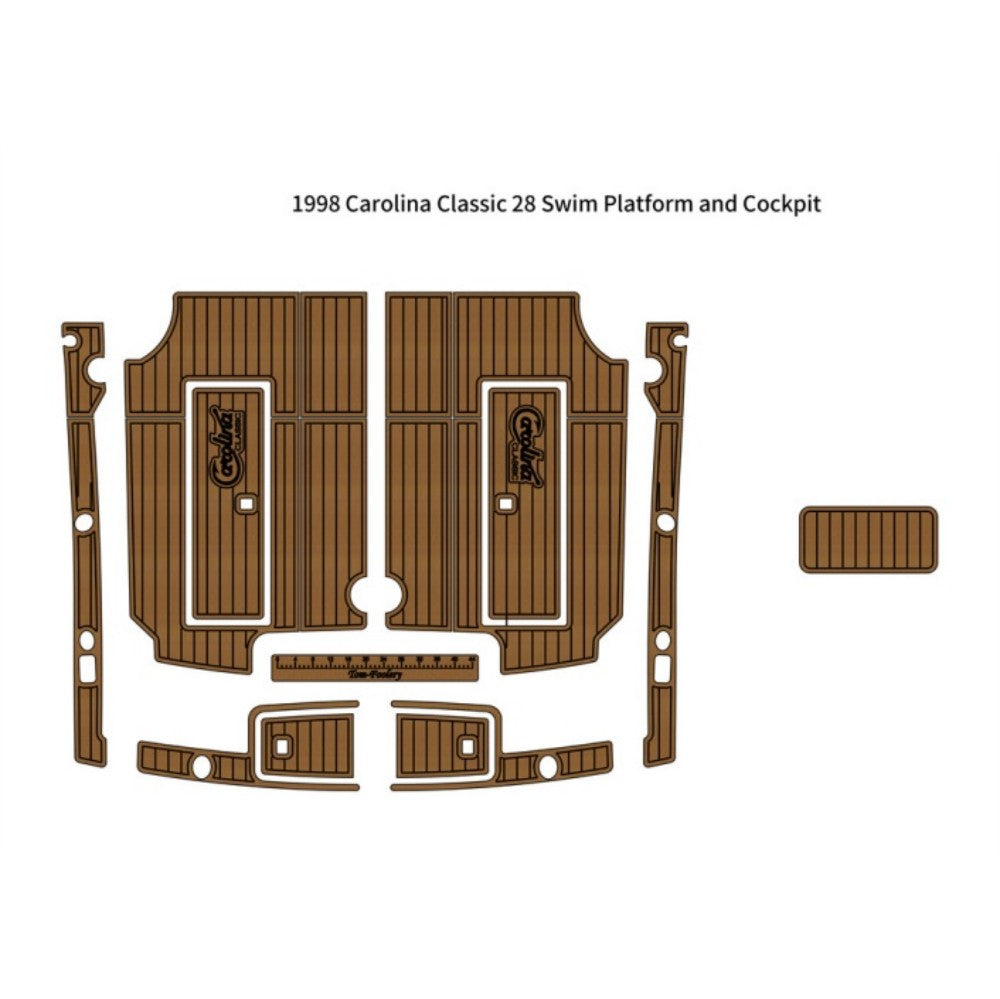1998 Carolina Classic 28 Cockpit Pad Traction Mats Eva Foam Boat Flooring Marine Decking Hzchione Light Brown Black