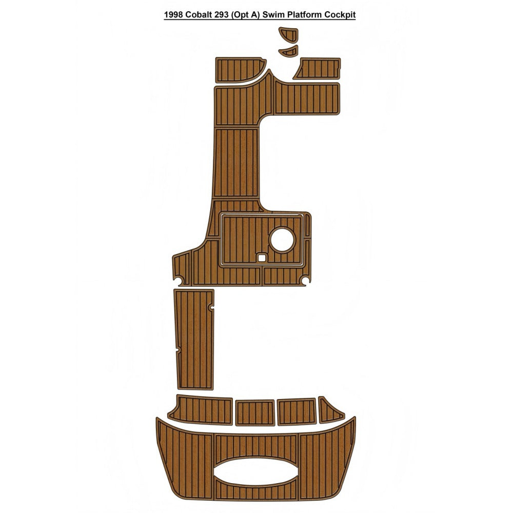 1998 Cobalt 293 (Opt A) Swim Platform Cockpi Traction Mats Eva Foam Boat Flooring Marine Decking Hzchione Light Brown Black