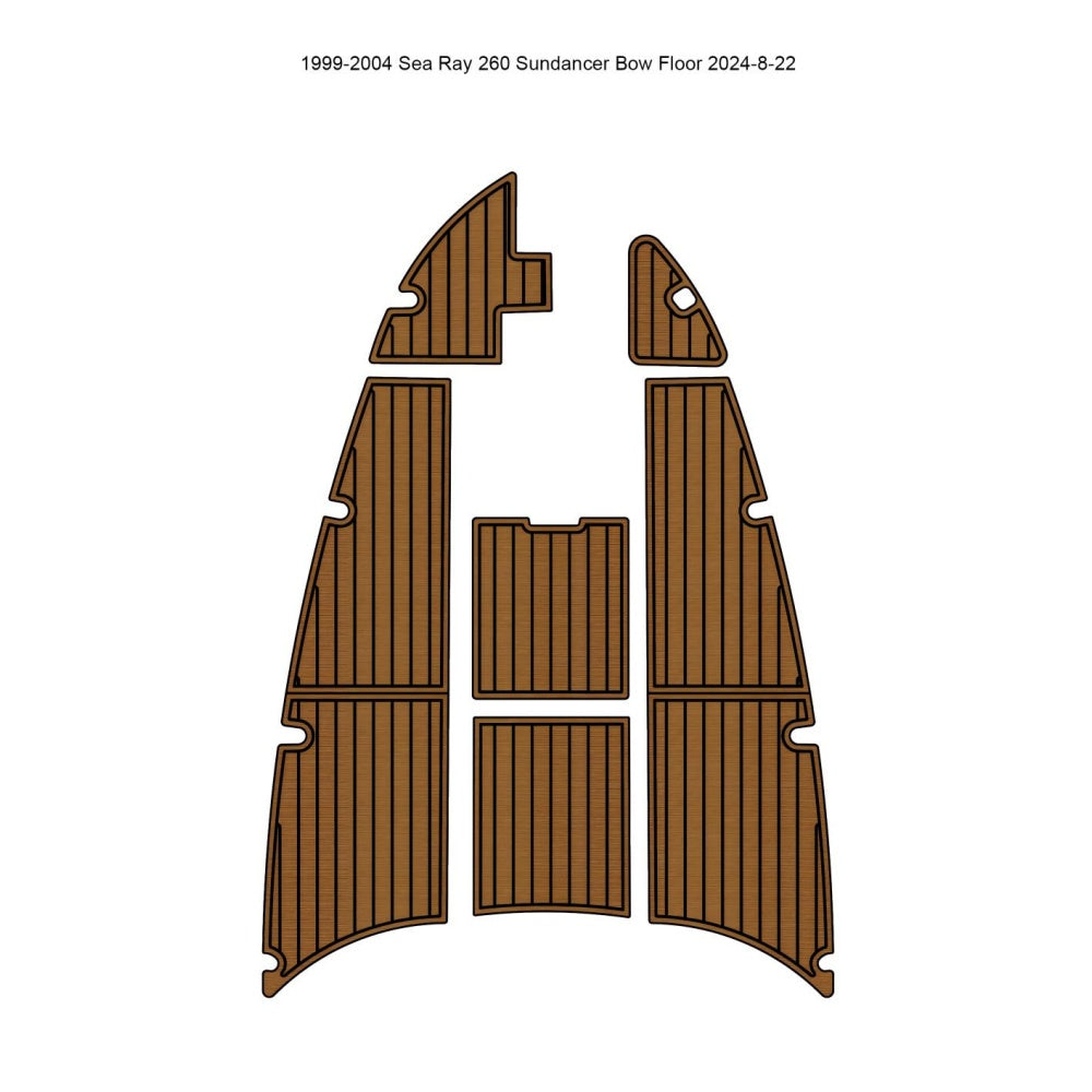 1999-2004 Sea Ray 260 Sundancer Bow Pad Traction Mats Eva Foam Boat Flooring Marine Decking Hzchione Light Brown Black