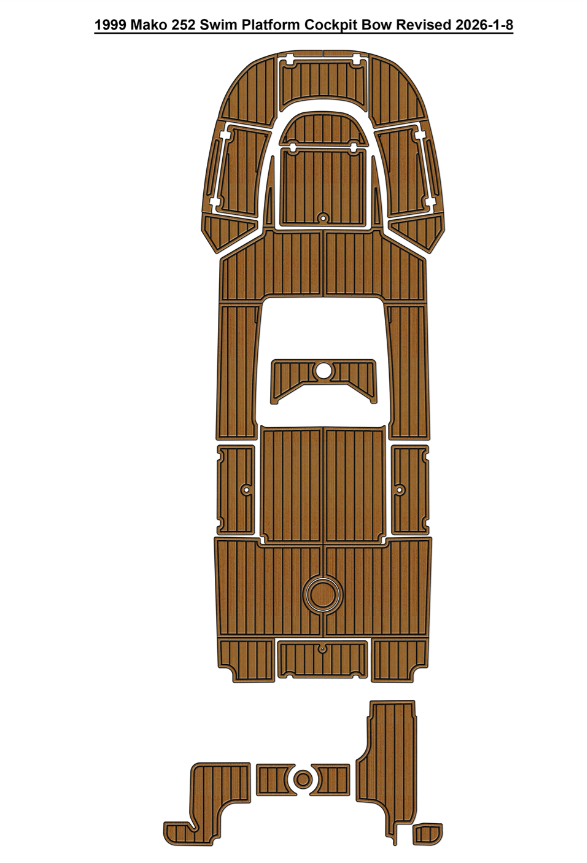 1999 Mako 252 Swim Platform Cockpit Bow Traction Mats Eva Foam Boat Flooring Marine Decking