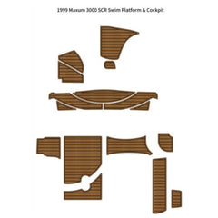 1999 Maxum 3000 SCR Swim Platform Cockpit Pad Traction Mats Eva Foam Boat Flooring Marine Decking Hzchione Light Brown Black