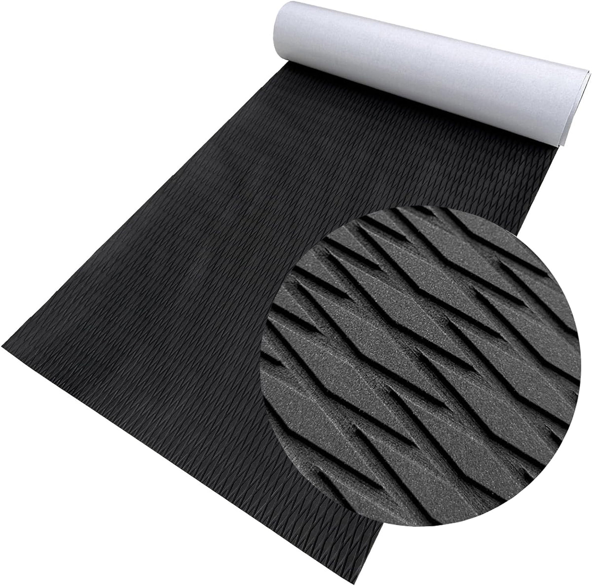 Hzchione  1x6 Small Diamond Camo Boat Flooring Texture EVA Foam Deck Marine Carpet for Fishing Boat Kayak Cooler RV Flooring Surfboard  Hzchione 47.3"*11.8" Black 