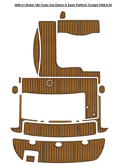 2000-2001 Rinker 340 Fiesta Vee Option A Cockpit Pad Traction Mats Eva Foam Boat Flooring Marine Decking
