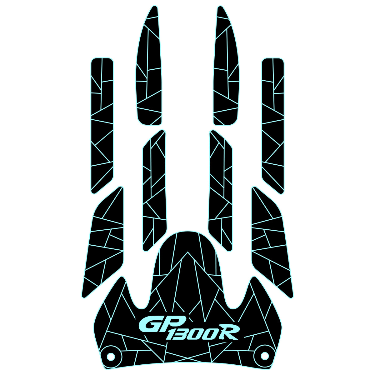 2000-2002 Yamaha GP 1200R GP 1300R EVA Foam Boat Flooring Jet Ski Traction Mats Hzchione Black Cyan-GP1300R