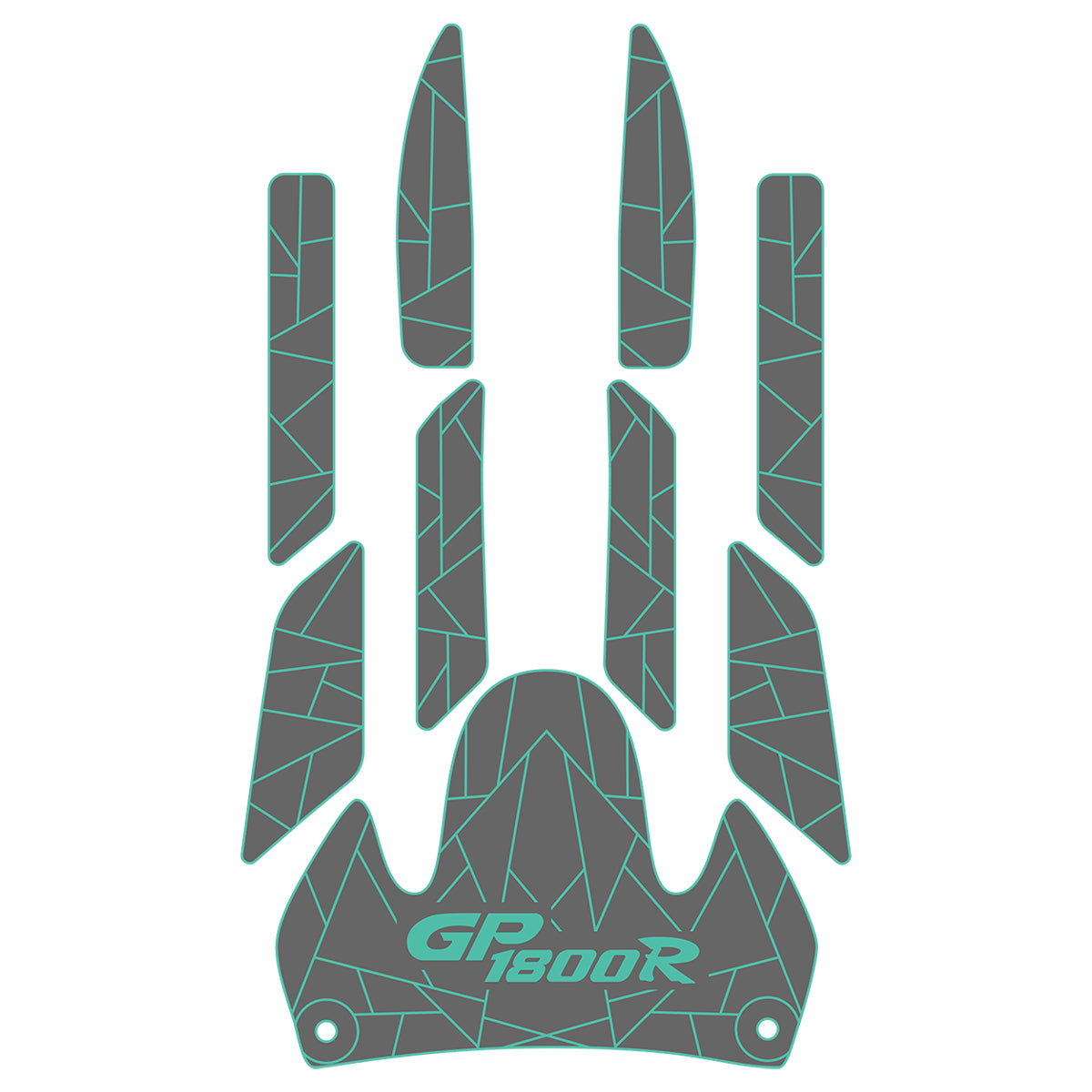 2000-2002 Yamaha GP 1200R GP 1300R EVA Foam Boat Flooring Jet Ski Traction Mats Hzchione Dark Gray Turquoise Blue-GP1800R