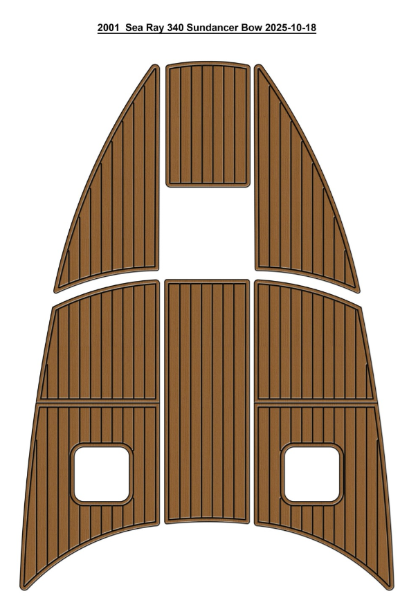 2000-2003 Sea Ray 340 Sundancer Bow Traction Mats Eva Foam Boat Flooring Marine Decking Hzchione