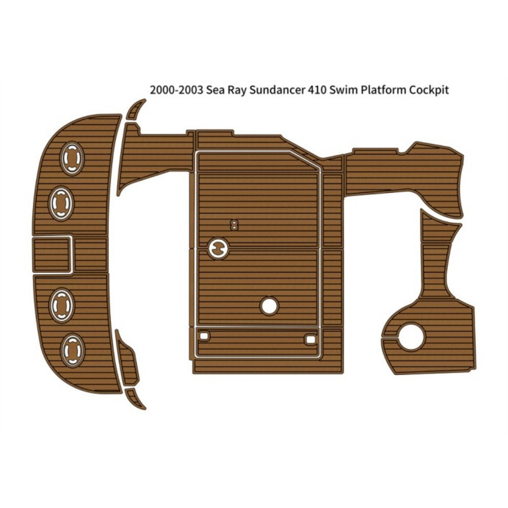 2000-2003 Sea Ray Sundancer 410 Swim Platform Cockpit Pad Traction Mats Eva Foam Boat Flooring Marine Decking Hzchione Light Brown Black