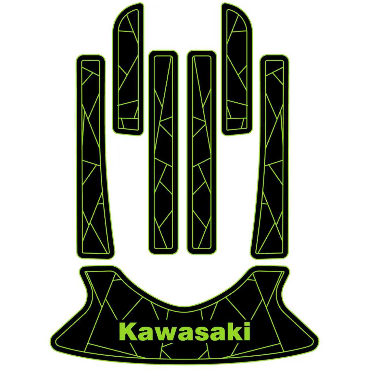 2000-2019 Kawasaki 1100 STX DI /900 STX /1200 STX R /STX 12F /STX 15F Jet Ski Boat Flooring EVA Foam Decking Sheet Traction Mat Hzchione Black Green-Fractal