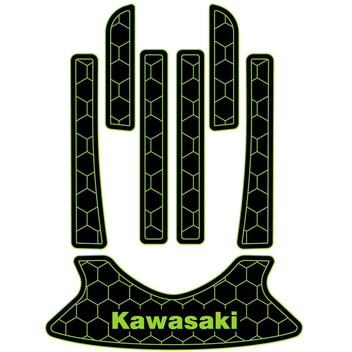 2000-2019 Kawasaki 1100 STX DI /900 STX /1200 STX R /STX 12F /STX 15F Jet Ski Boat Flooring EVA Foam Decking Sheet Traction Mat Hzchione Black Green-Honeycomb