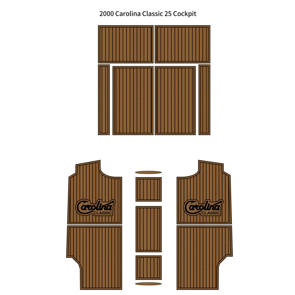 2000 Carolina Classic 25 Cockpit Pad Traction Mats Eva Foam Boat Flooring Marine Decking Hzchione Light Brown Black