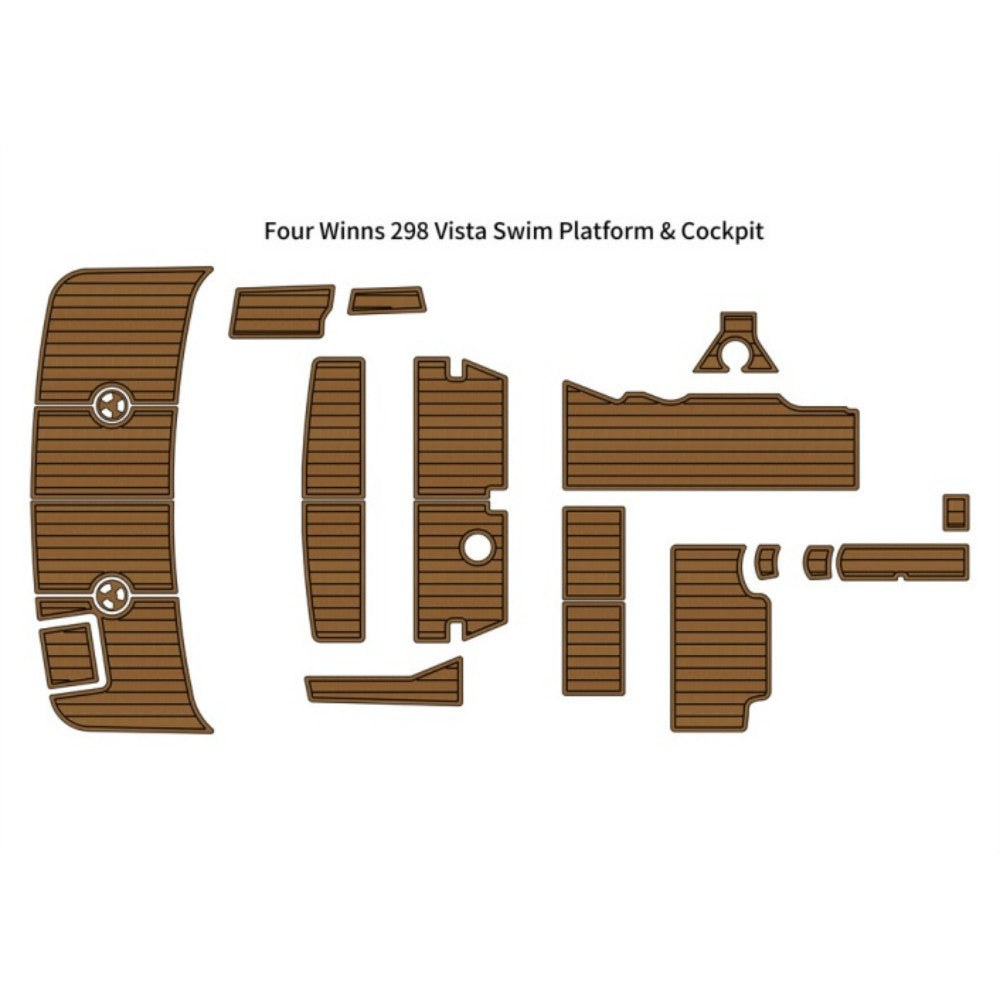 2000 Four Winns 298 Vista Swim Platform Cockpit Traction Mats Eva Foam Boat Flooring Marine Decking Hzchione Light Brown Black