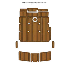 2000 Powerquest 340 Vyper Swim Platform Cockpit Traction Mats Eva Foam Boat Flooring Marine Decking Hzchione Light Brown Black