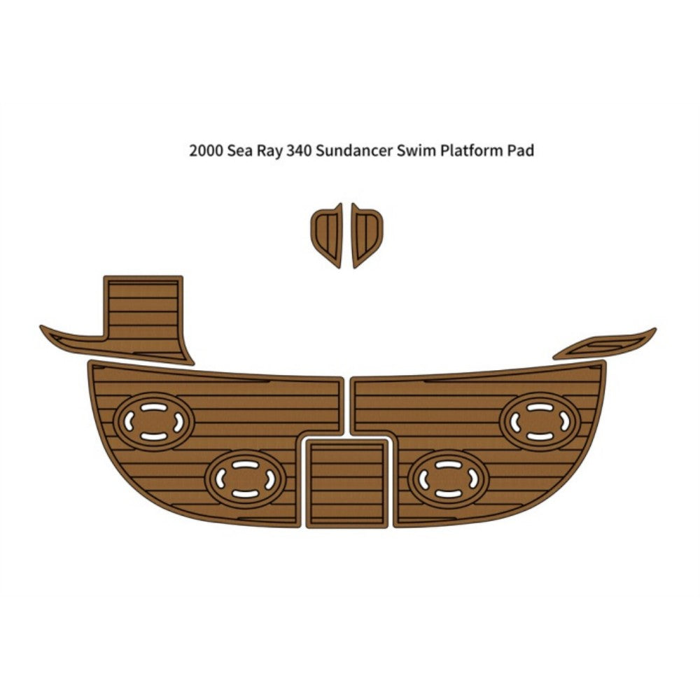 2000 Sea Ray 340 Sundancer Swim Platform Pad Traction Mats Eva Foam Boat Flooring Marine Decking Hzchione Light Brown Black
