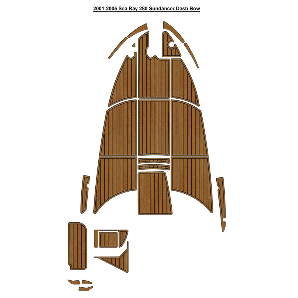2001-2005 Sea Ray 280 Sundancer Dash Bow Pad Traction Mats Eva Foam Boat Flooring Marine Decking Hzchione Light Brown Black