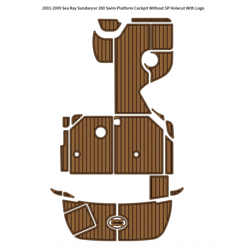2001-2009 Sea Ray Sundancer 280 Swim Platform Cockpit Pad Traction Mats Eva Foam Boat Flooring Marine Decking Hzchione Light Brown Black