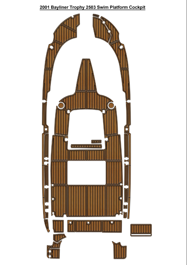 2001 Bayliner Trophy 2503 Swim Platform Cockpit Traction Mats Eva Foam Boat Flooring Marine Decking Hzchione